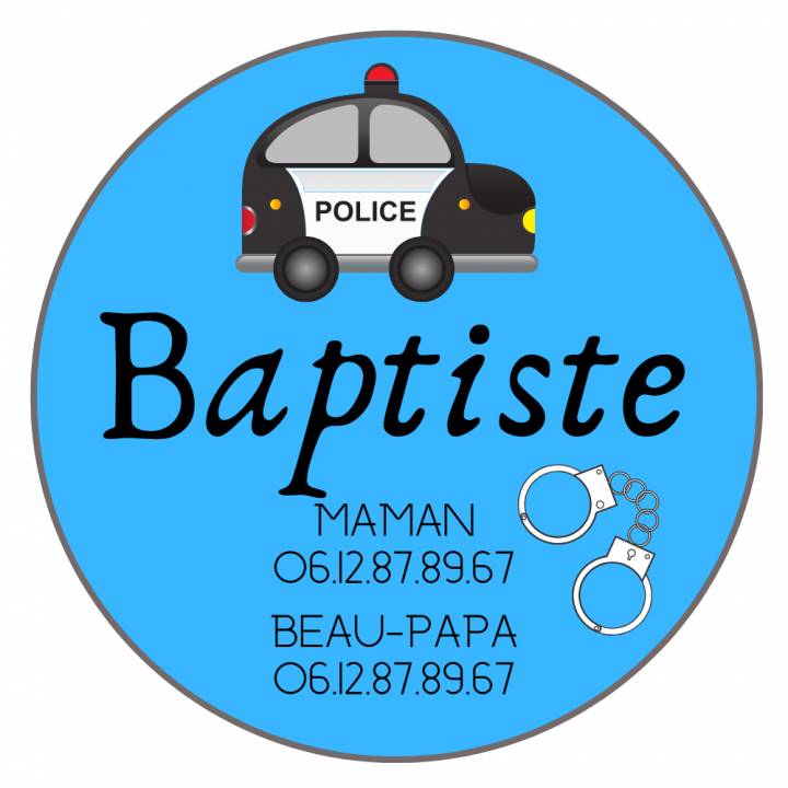 Téléphone Enfant Perdu Police - Badge Personnalisé