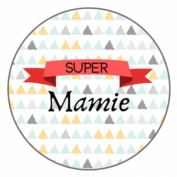 Super Mamie - Badge + Carte Annonce Grossesse