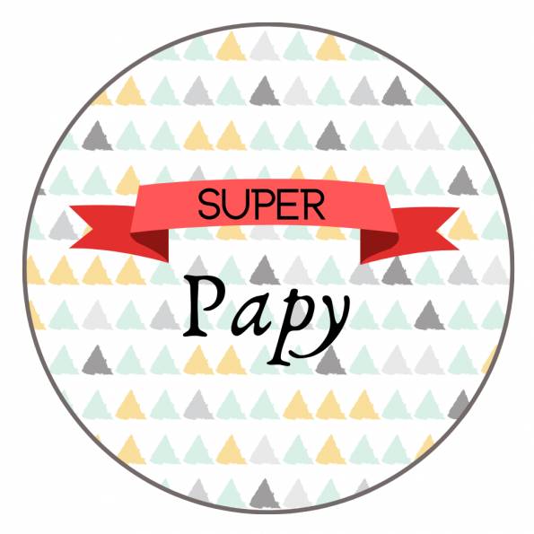 Super Papy - Badge + Carte Annonce Grossesse