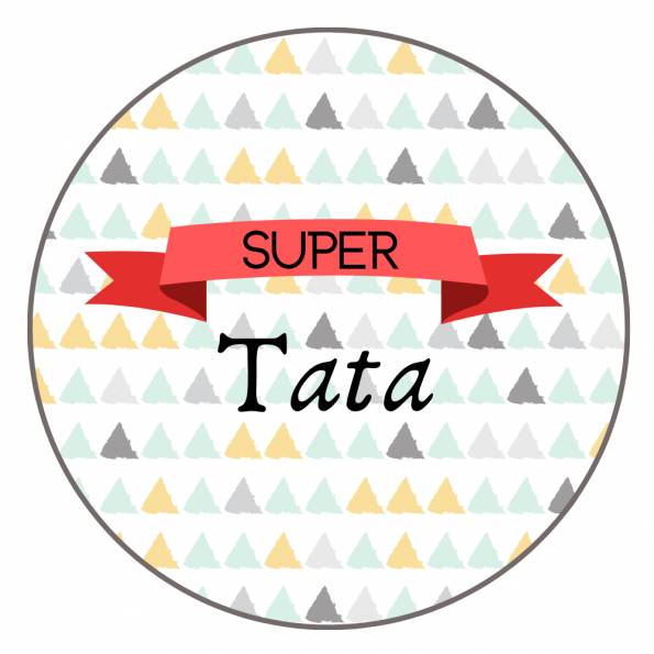 Super Tata - Badge + Carte Annonce Grossesse