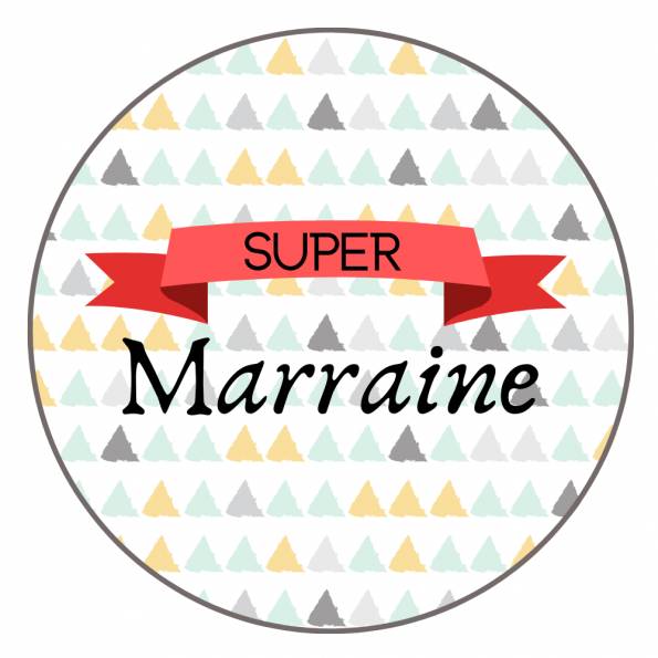 Super Marraine - Badge + Carte Annonce Grossesse