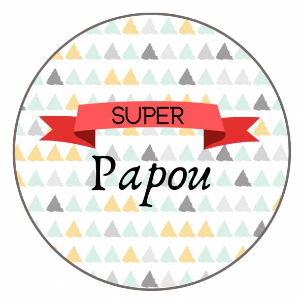 Super Papou - Badge + Carte Annonce Grossesse