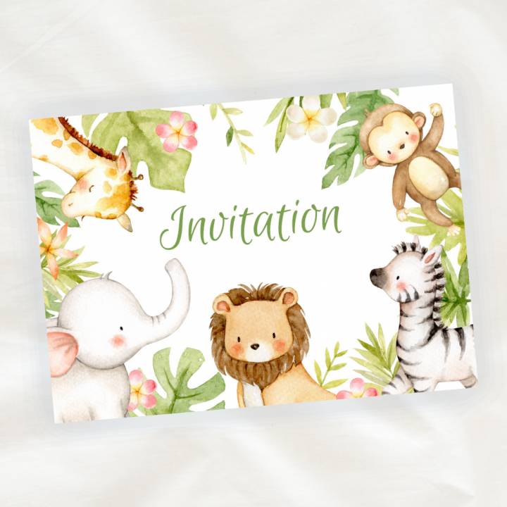 Carte invitation anniversaire Jungle et Safari - e-Lokireg