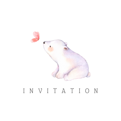 Lot de 8 cartes d'Invitation Anniversaire Enfant - Mixte - Animaux - Ours Blanc