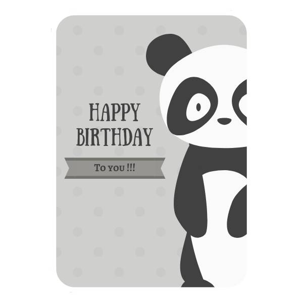 Superbe Panda Personnalisé Anniversaire Carte de vœux